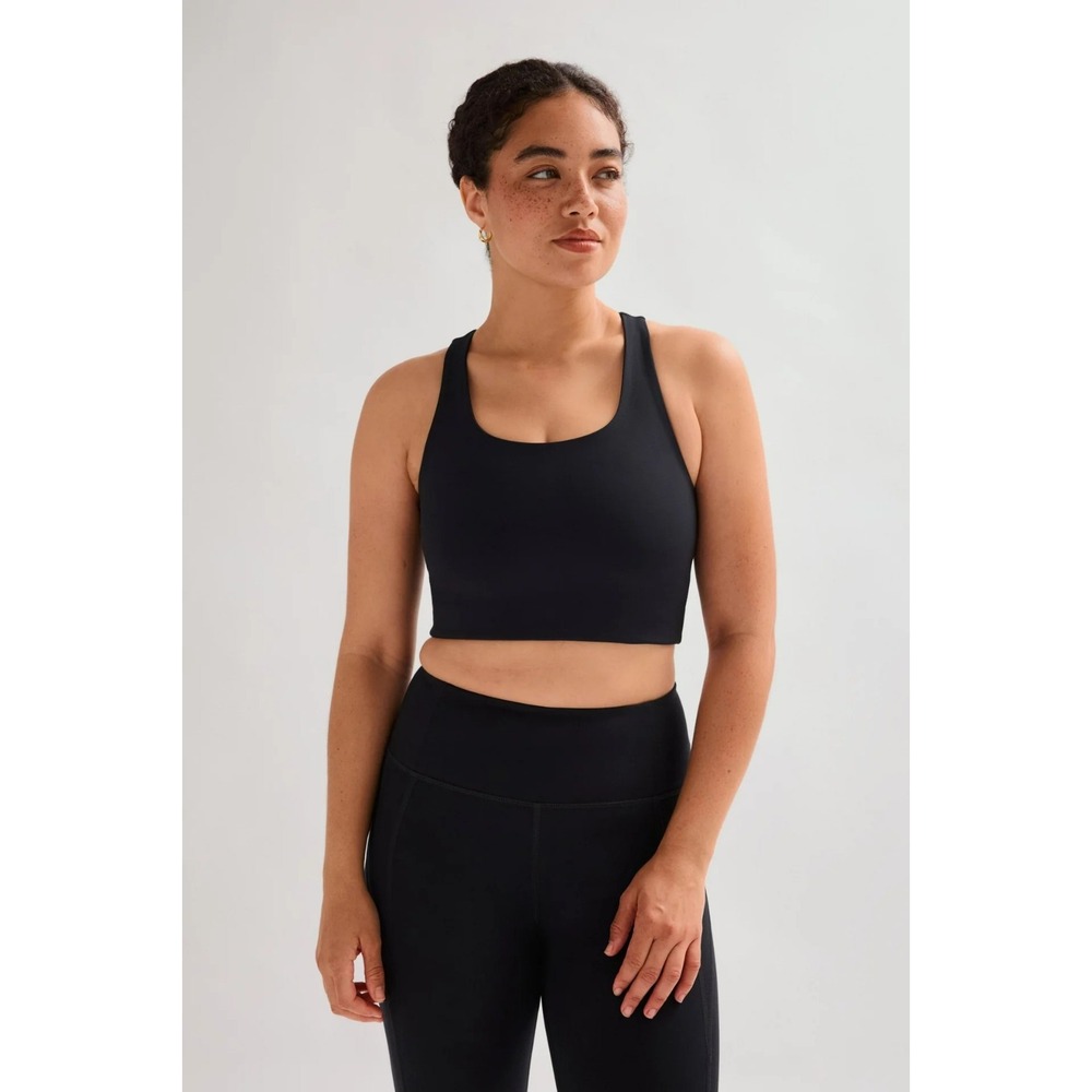 Girlfriend Collective Black Paloma Racerback Bra Women's Size Large